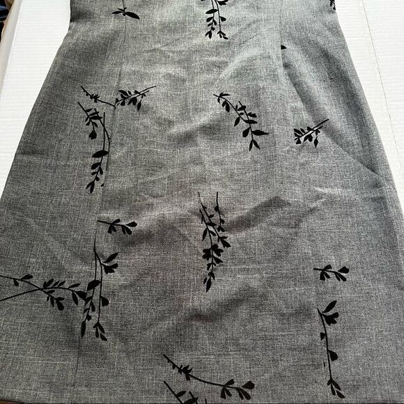 AB Studio Jumper Dress Size 10 gray with black stems and leaves beautiful - Picture 7 of 11